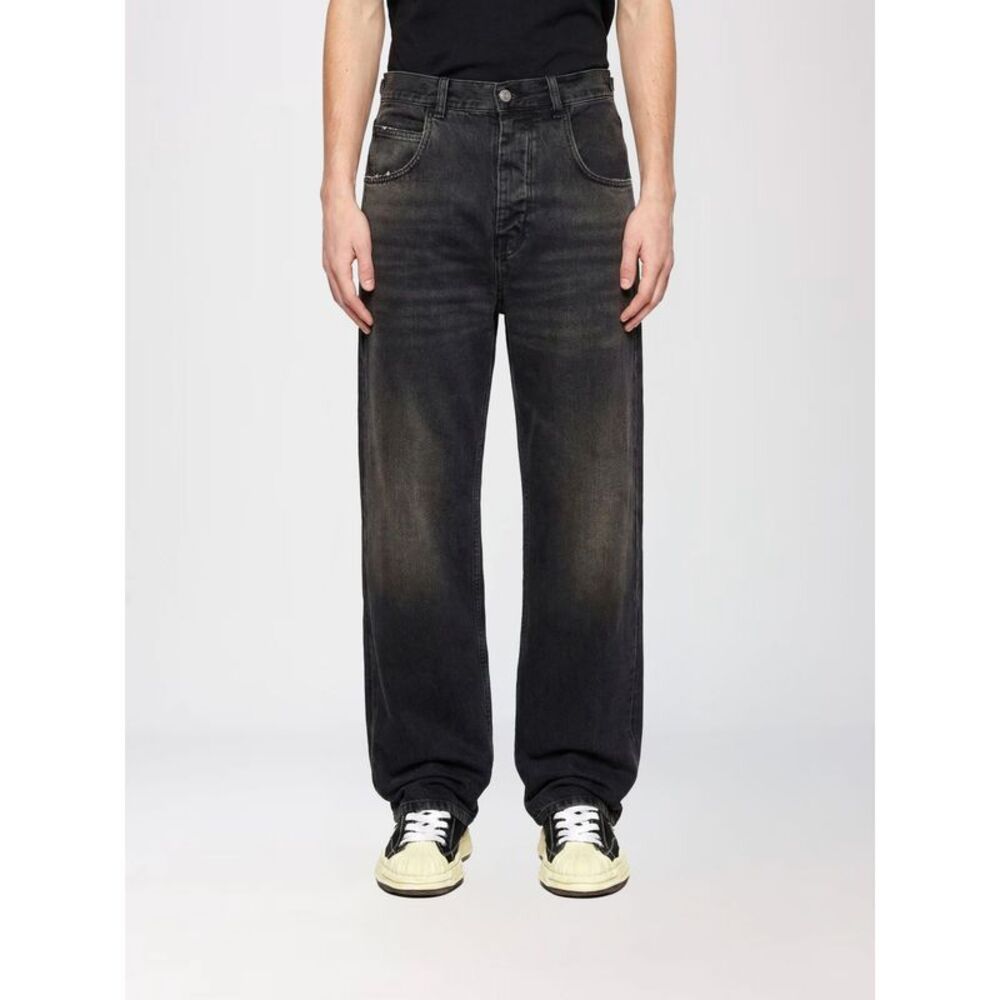 Haikure Men Cotton Denim Wide Leg Jeans Haikure